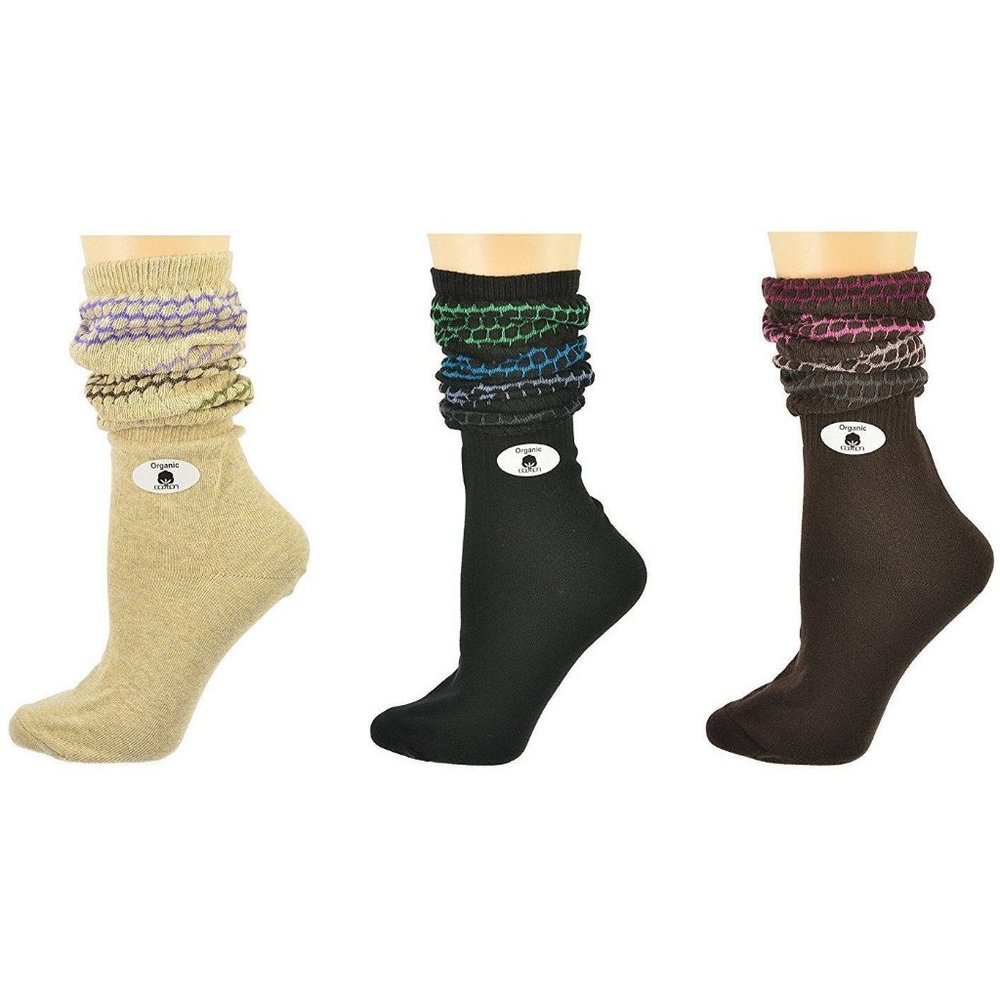 Sierra Socks Women's Slouch Cotton 3 Pair Socks
